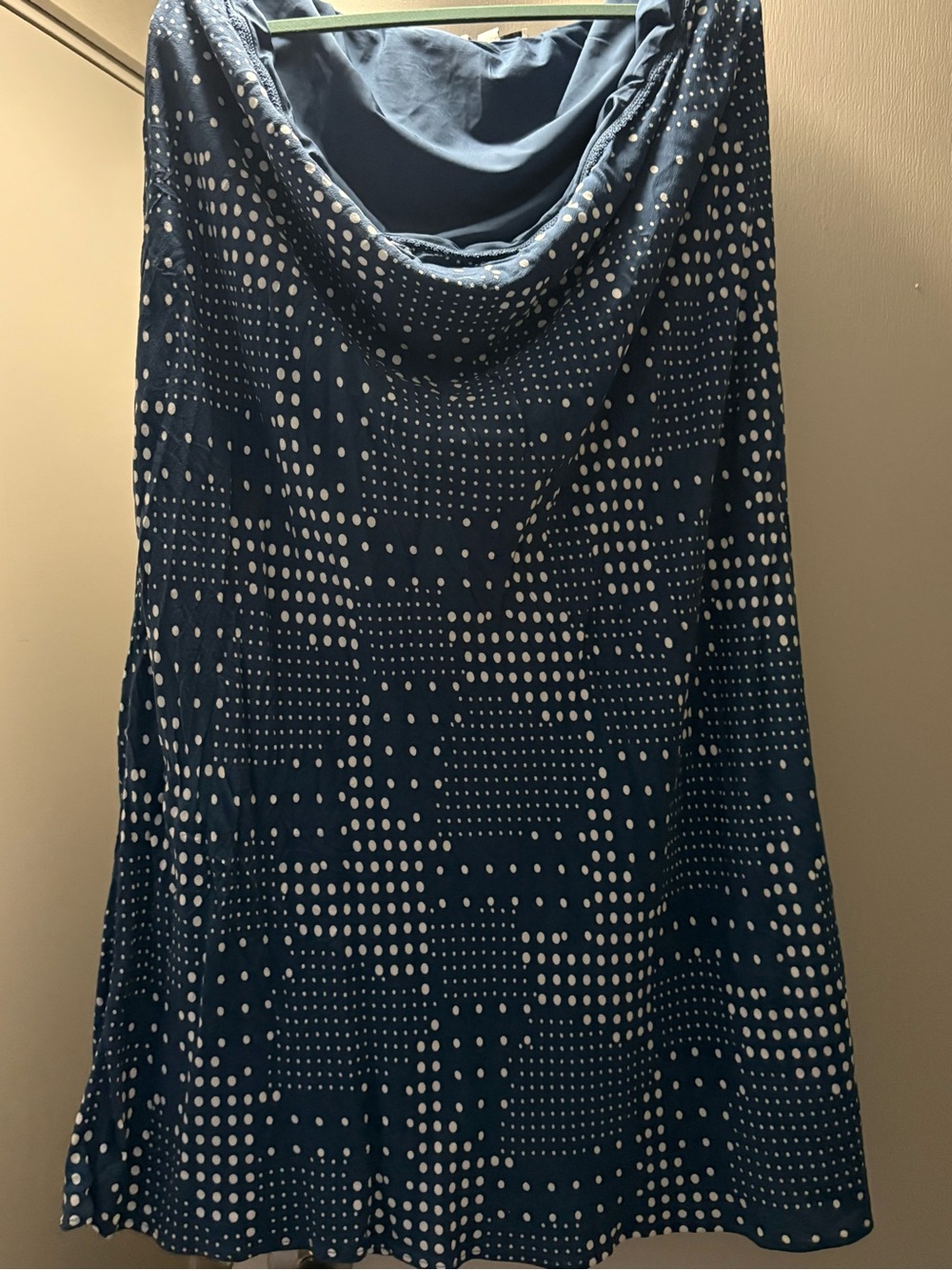 A-Line Navy Blue Polka Dot Skirt